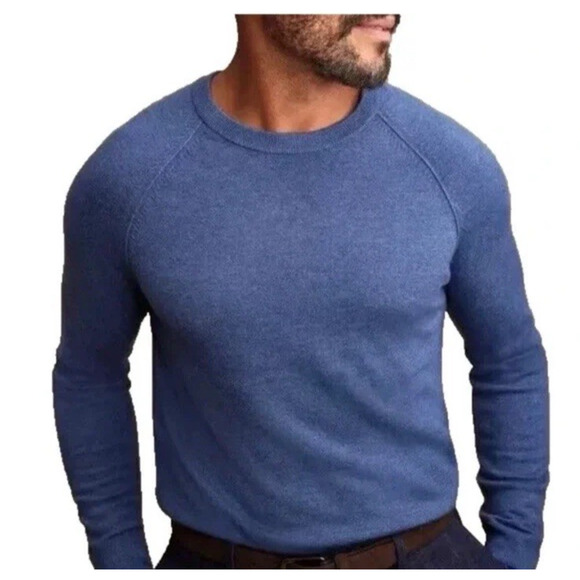 Banana Republic Sweater XL Baruffa Extra Fine Italian Merino Wool Blue Preppy - Picture 1 of 8